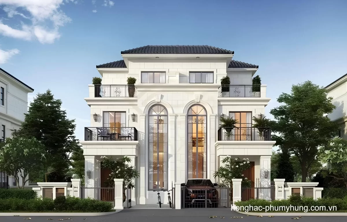 Phối cảnh ngôi biệt thự song lập đẹp và đẳng cấp