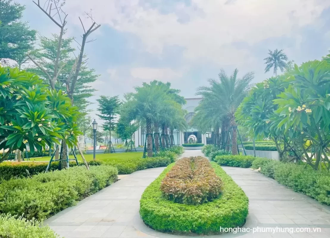 Nhà mẫu tuyệt đẹp với hàng cây xanh mát