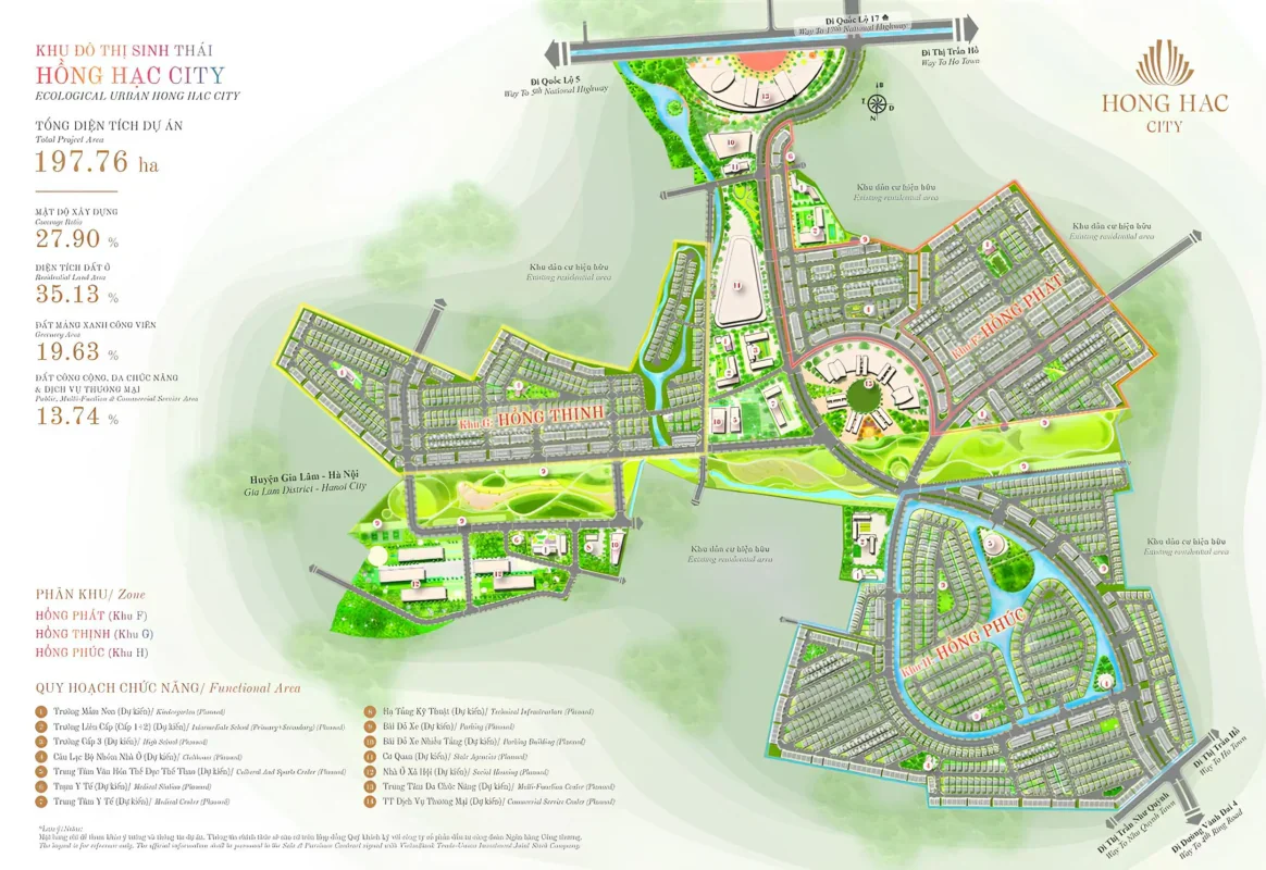 Dự án Hồng Hạc City có mật độ xây dựng chỉ 28%, thiết kế thông minh, thông thoáng, phong thuỷ tốt, nhiều cây xanh và 4 mùa hoa nở, đầy đủ tiện ích "all-in-one" dành cho cư dân. Dự án đầy đủ pháp lý, Khách hàng được ký Hợp Đồng Mua Bán đúng ngày 10/7/2025, giao nhà đúng hạn 10/12/2026, cấp chứng thư bảo lãnh từng căn nhà. 3 Ngân hàng nhà nước (VCB, BIDV, Vietinbank bảo lãnh cho vay 70% giá trị sản phẩm). MUA AN TÂM - Ở AN TOÀN